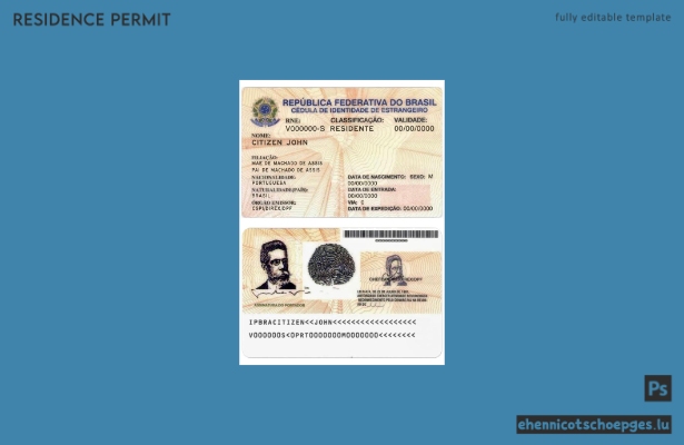 Beispiel für eine brasilianische Aufenthaltsgenehmigung (Vorschau)